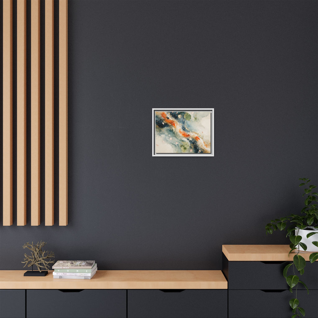 Abstract Koi Fish Watercolor Swirl Matte Canvas Framed | Multicolor Wall Art