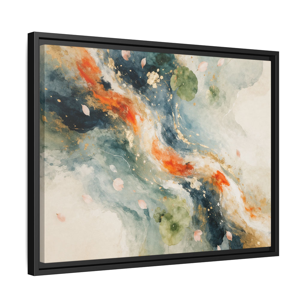 Abstract Koi Fish Watercolor Swirl Matte Canvas Framed | Multicolor Wall Art