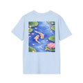 Koi Pond Illustration T-Shirt | Koi Fish Water Lily Tee