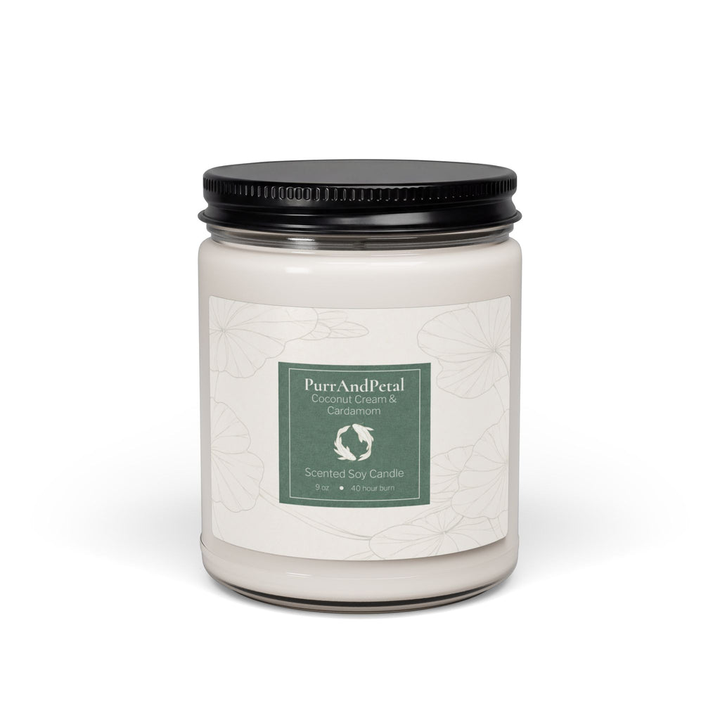 Scented Soy Candle 9oz — Natural Aromatherapy Jar (PurrAndPearl)