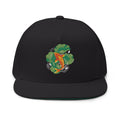 Koi Fish Embroidered Flat Bill Cap | Pond Lily Snapback