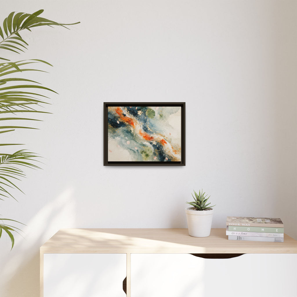 Abstract Koi Fish Watercolor Swirl Matte Canvas Framed | Multicolor Wall Art