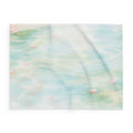 Watercolor Pond Petals Arctic Fleece Blanket | Pastel Blue Green Swirl