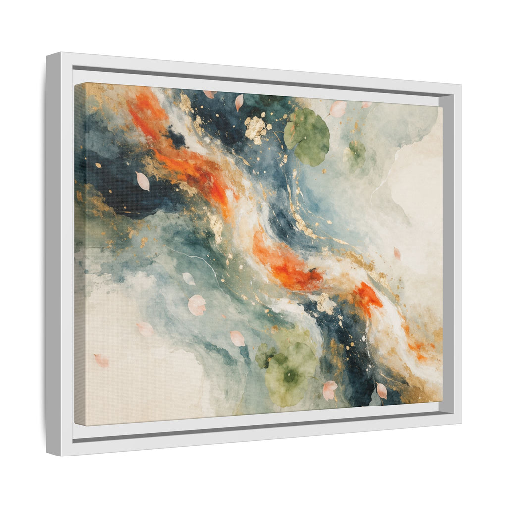 Abstract Koi Fish Watercolor Swirl Matte Canvas Framed | Multicolor Wall Art