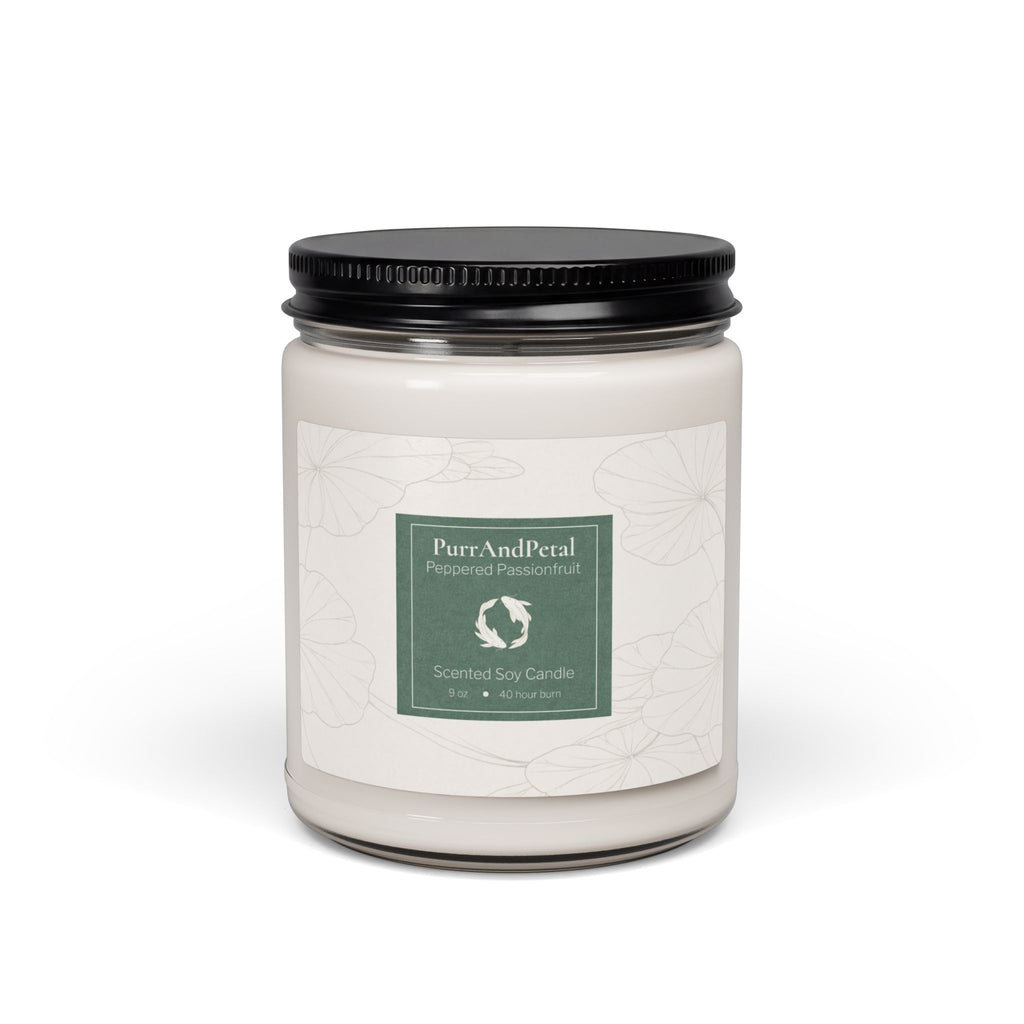 Scented Soy Candle 9oz — Natural Aromatherapy Jar (PurrAndPearl)