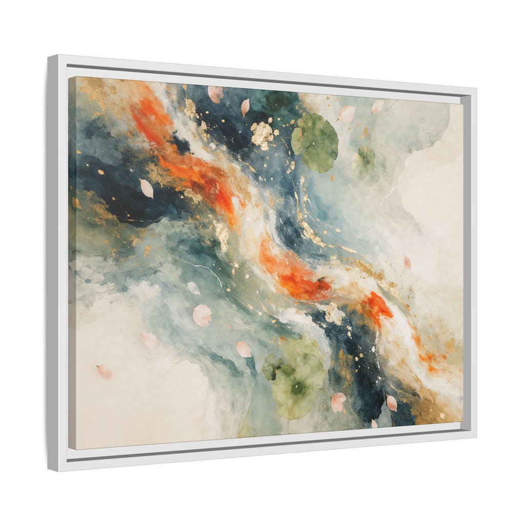 Abstract Koi Fish Watercolor Swirl Matte Canvas Framed | Multicolor Wall Art
