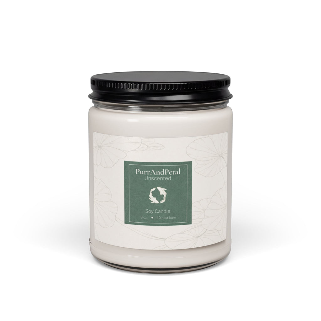 Scented Soy Candle 9oz — Natural Aromatherapy Jar (PurrAndPearl)