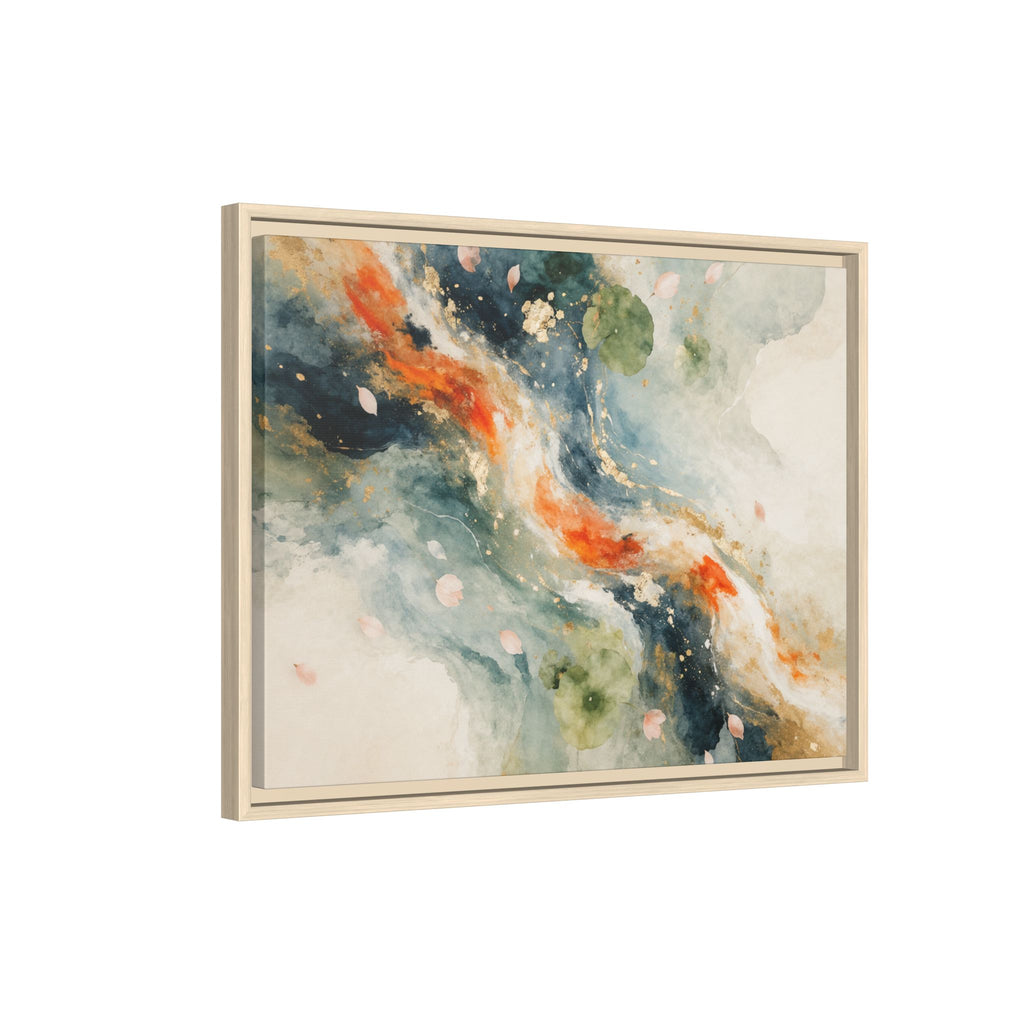 Abstract Koi Fish Watercolor Swirl Matte Canvas Framed | Multicolor Wall Art