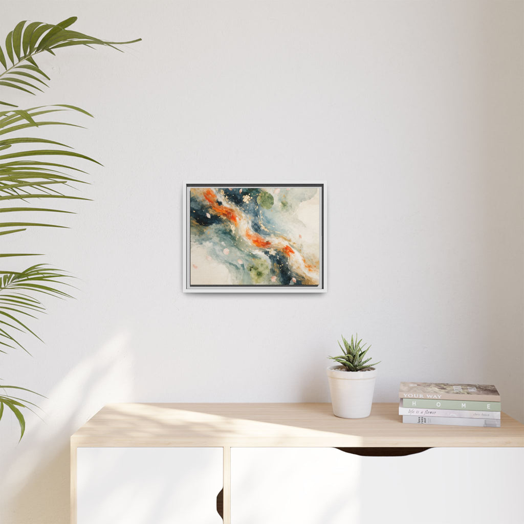 Abstract Koi Fish Watercolor Swirl Matte Canvas Framed | Multicolor Wall Art