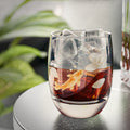 Gold Koi Fish Whiskey Glass | Minimal Watercolor Fish, Leaf Accent