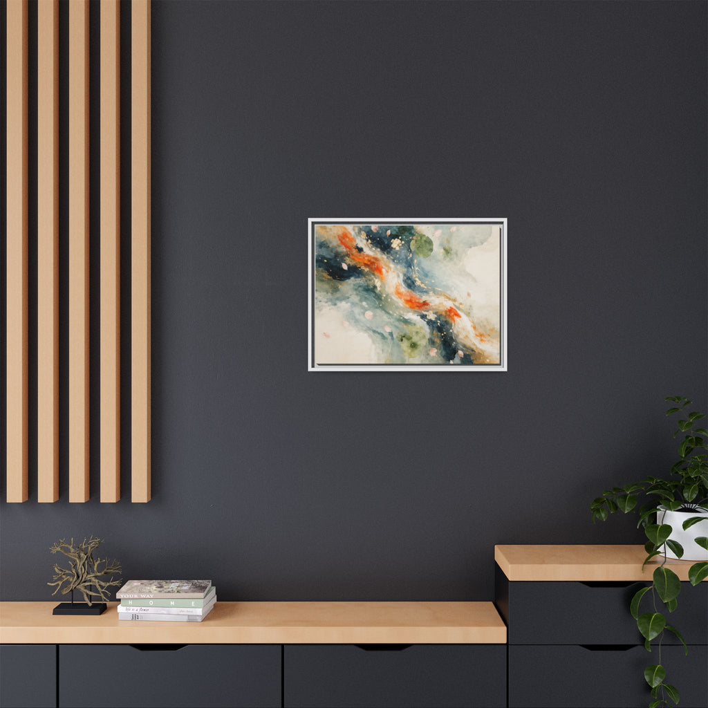 Abstract Koi Fish Watercolor Swirl Matte Canvas Framed | Multicolor Wall Art