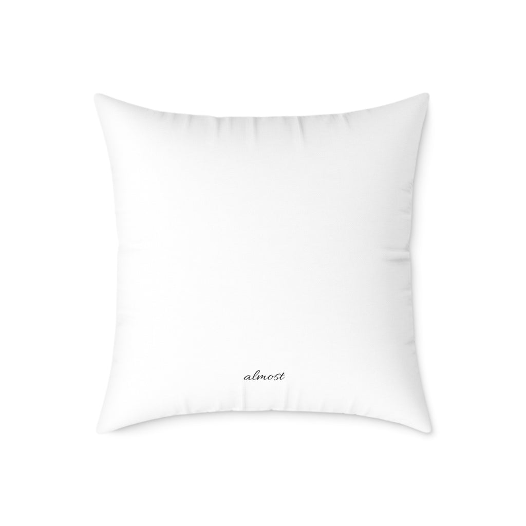 Almost Heart Square Pillow | White Black Grey Decorative Throw Pillow