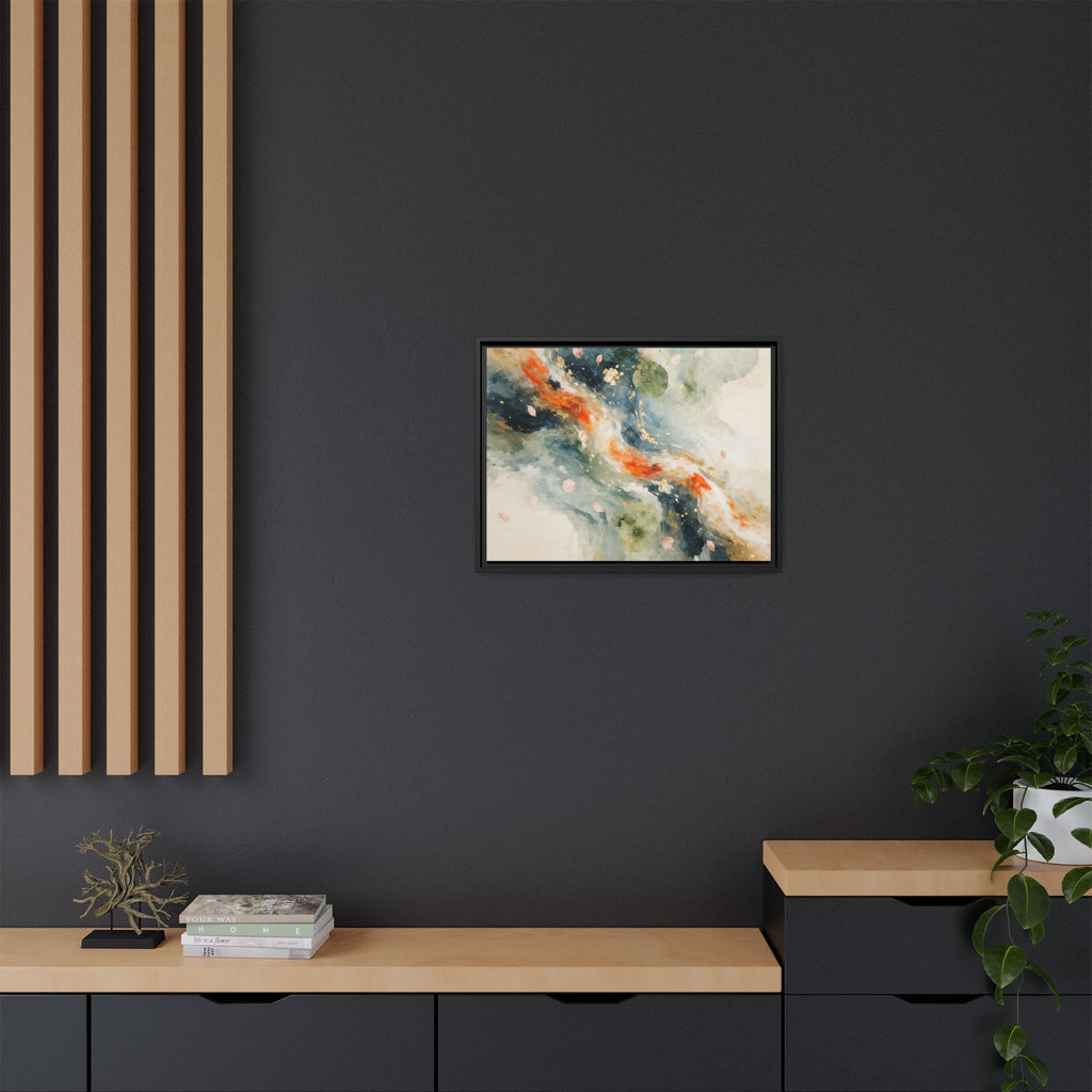 Abstract Koi Fish Watercolor Swirl Matte Canvas Framed | Multicolor Wall Art