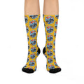 Vintage Koi Fish Crew Socks — Cushioned Yellow Patterned Socks
