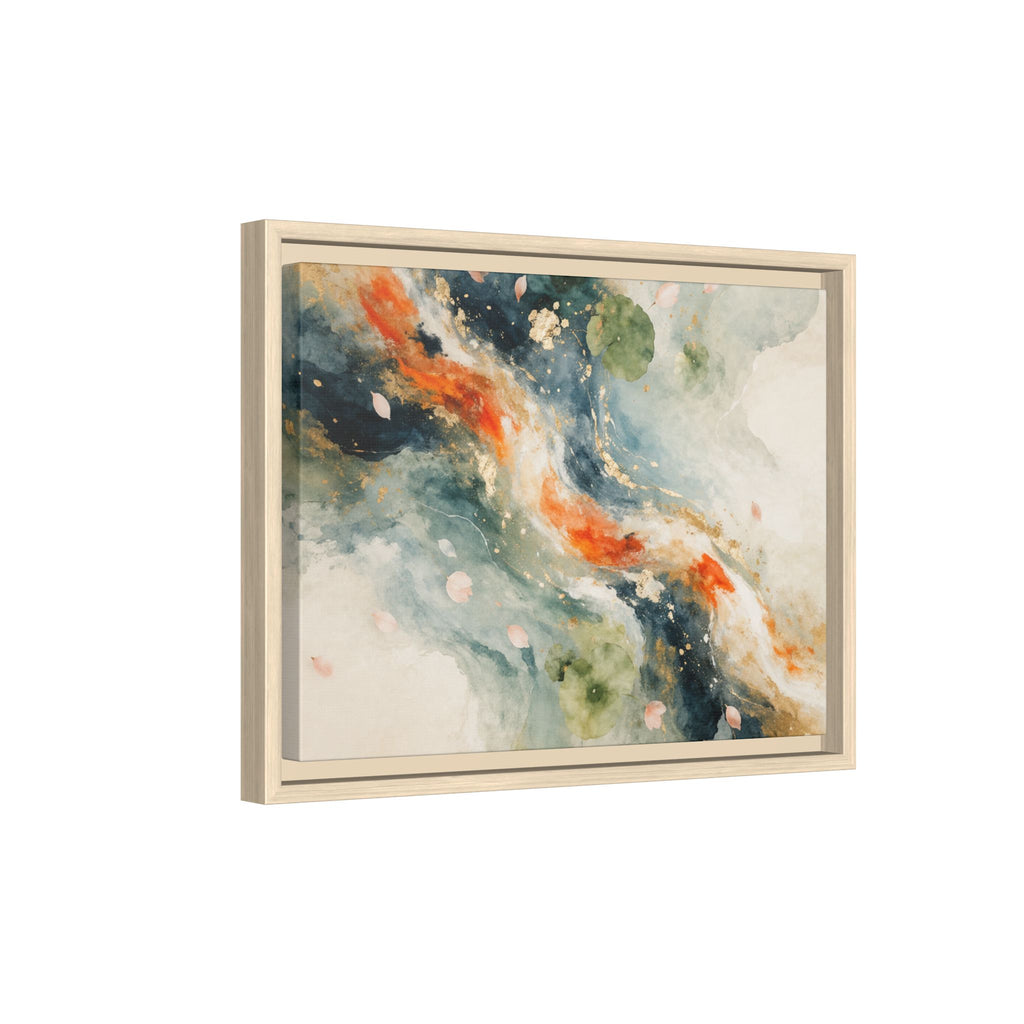 Abstract Koi Fish Watercolor Swirl Matte Canvas Framed | Multicolor Wall Art