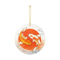 Koi Fish Yin Yang Ornament | Ceramic Round Hanging Decoration