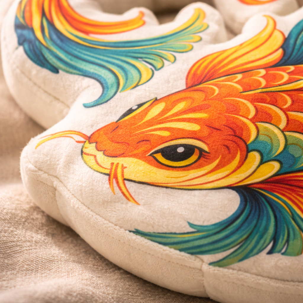 Koi Fish Shaped Pillow | Decorative Throw Cushion, Japanese Koi Home Decor, Cozy Aesthetic Gift