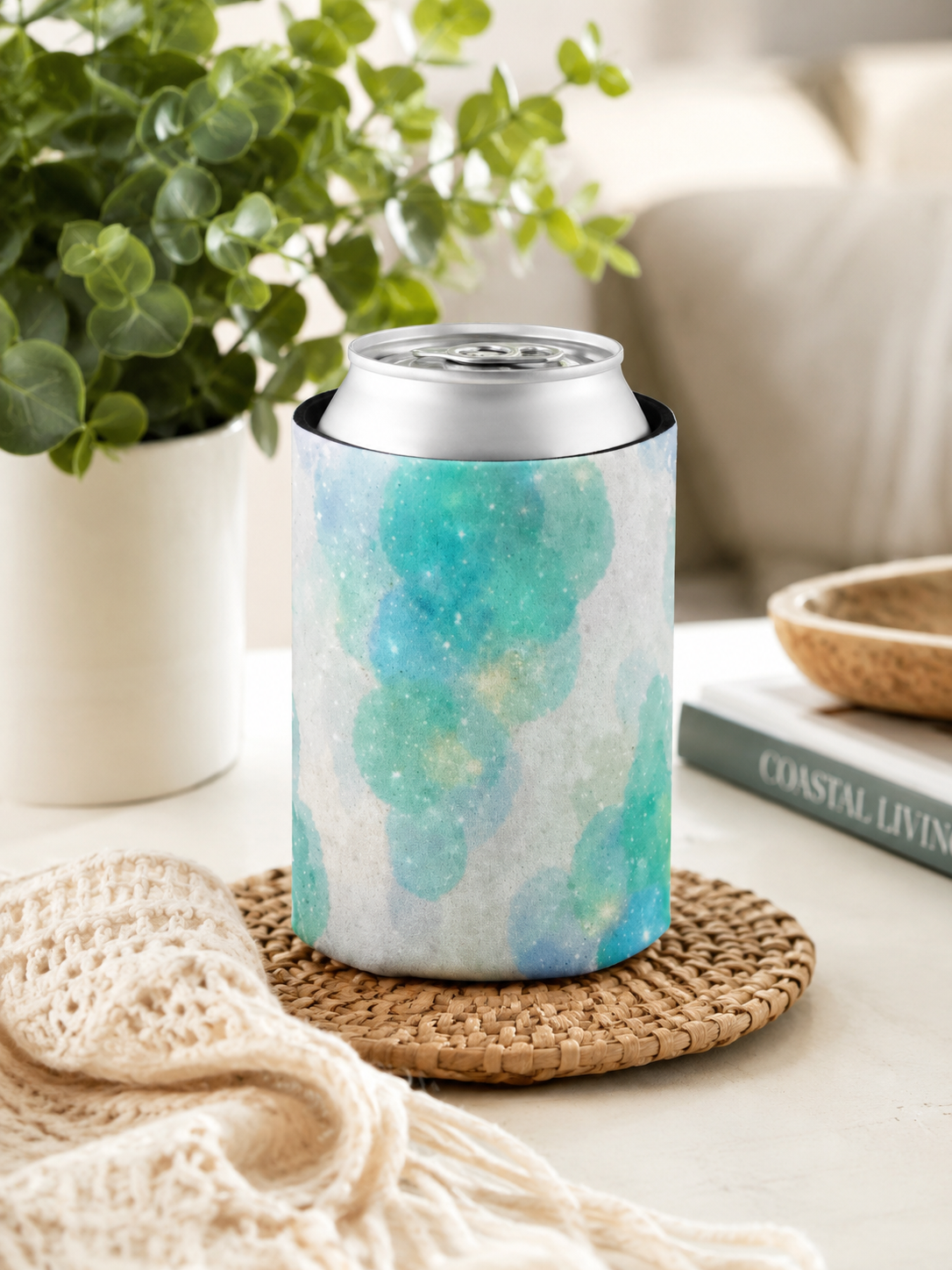 Can Cooler - Pastel Galaxy Sparkle Neoprene Koozie