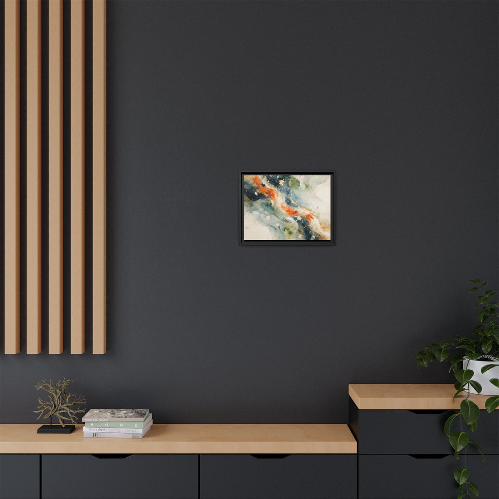 Abstract Koi Fish Watercolor Swirl Matte Canvas Framed | Multicolor Wall Art