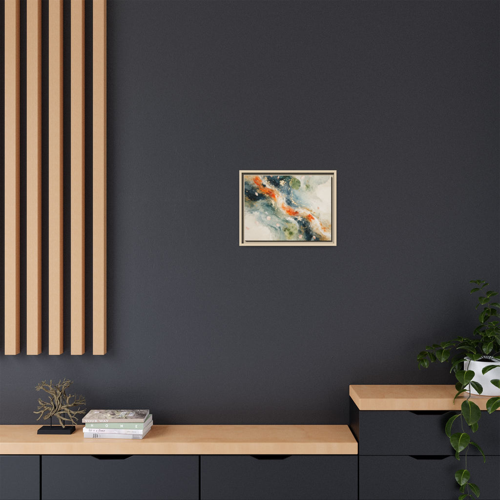 Abstract Koi Fish Watercolor Swirl Matte Canvas Framed | Multicolor Wall Art