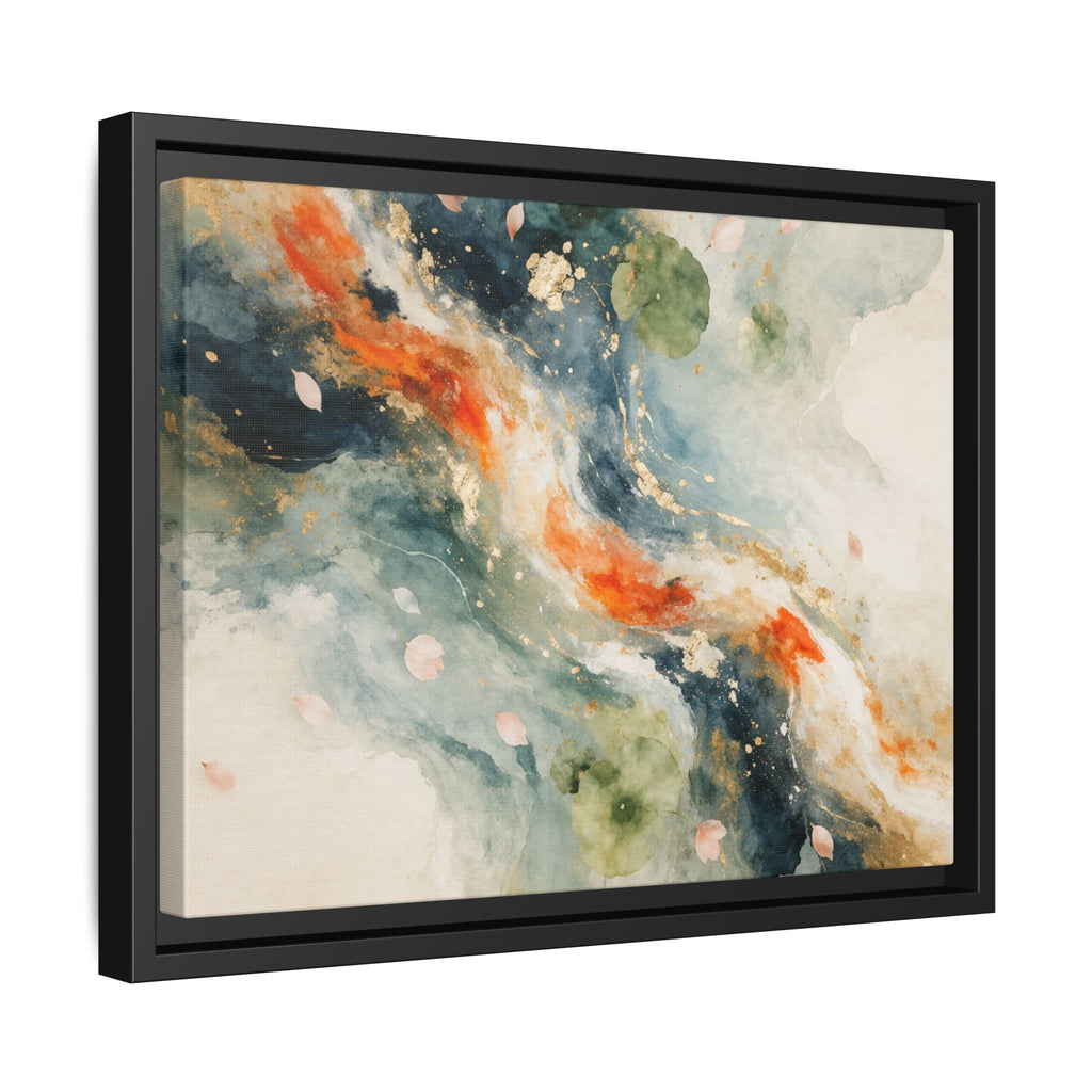 Abstract Koi Fish Watercolor Swirl Matte Canvas Framed | Multicolor Wall Art