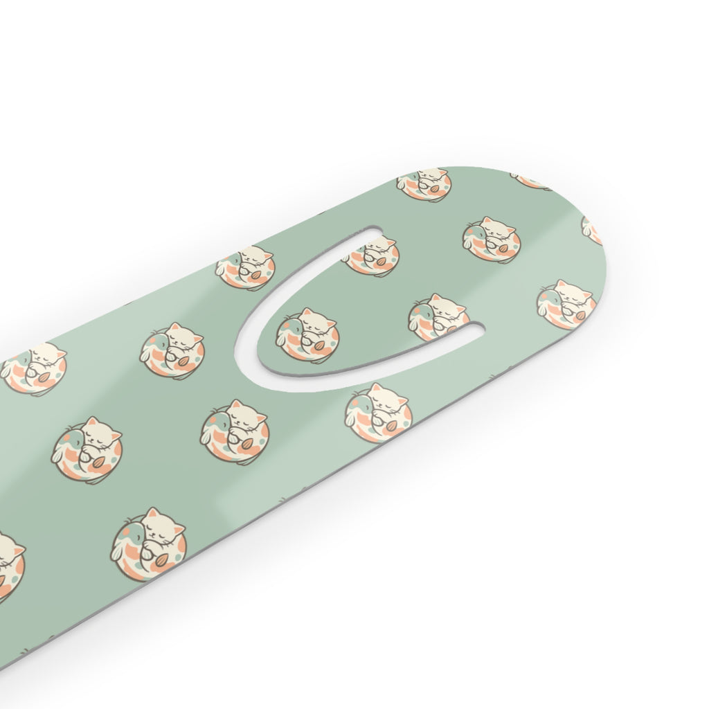 Cat & Koi Pattern Bookmark | Metal page marker, Bookmark, Mint Cat and Koi design