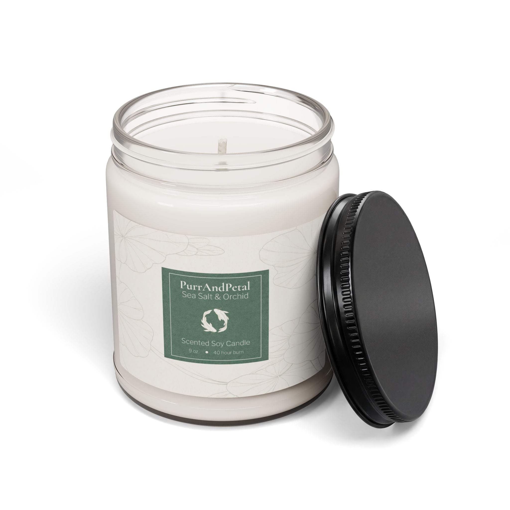 Scented Soy Candle 9oz — Natural Aromatherapy Jar (PurrAndPearl)