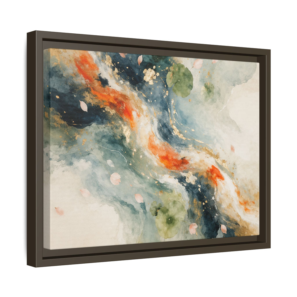 Abstract Koi Fish Watercolor Swirl Matte Canvas Framed | Multicolor Wall Art