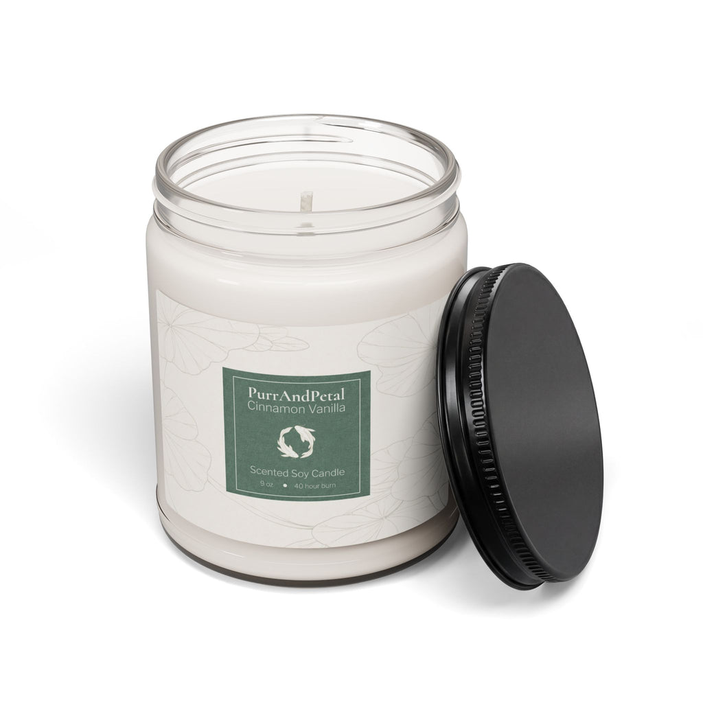 Scented Soy Candle 9oz — Natural Aromatherapy Jar (PurrAndPearl)