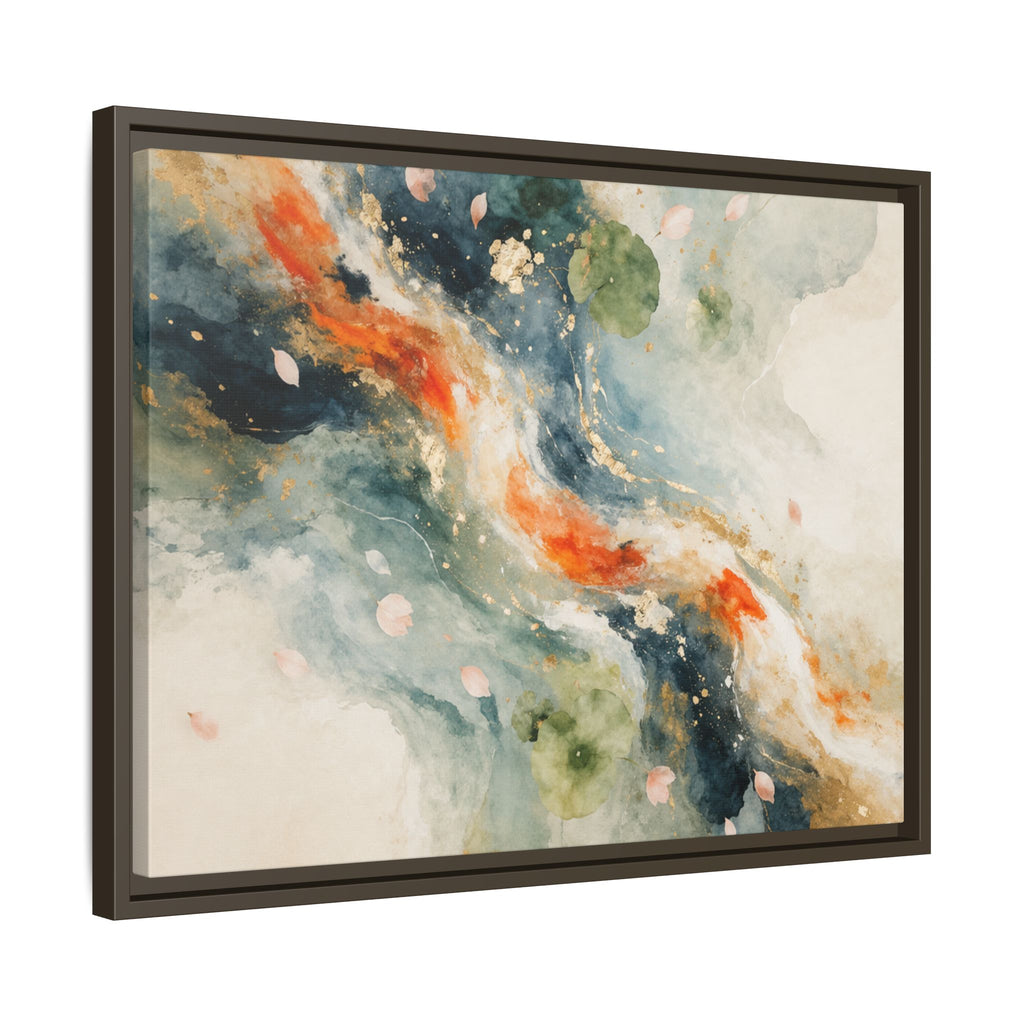 Abstract Koi Fish Watercolor Swirl Matte Canvas Framed | Multicolor Wall Art